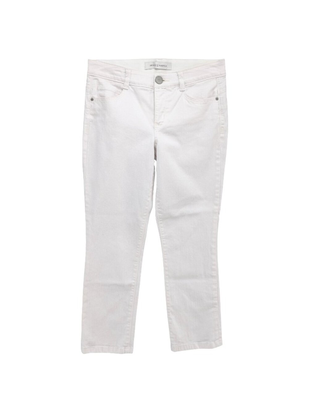 Vintage America Fab Body Sculpt Cropped Jeans Womens White Stretch Denim Size 27